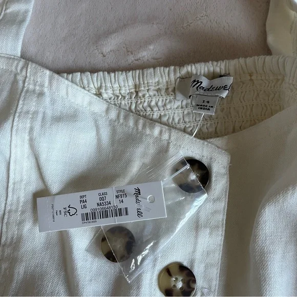 Sold! ❤️Madewell Linen-Cotton Puff-Sleeve Mini Dress - Picture 13 of 15